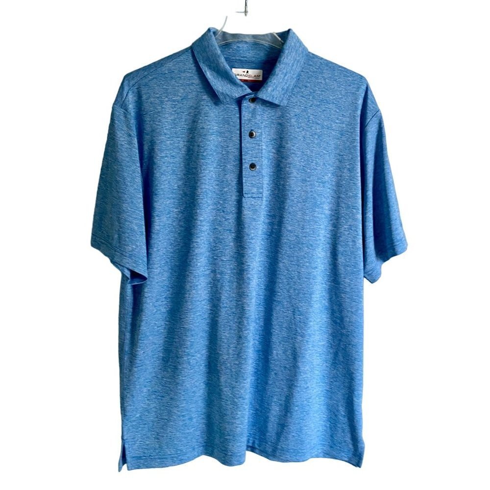 Grand Slam Performance Men's Blue Polyester Polo Shirt Large NEW